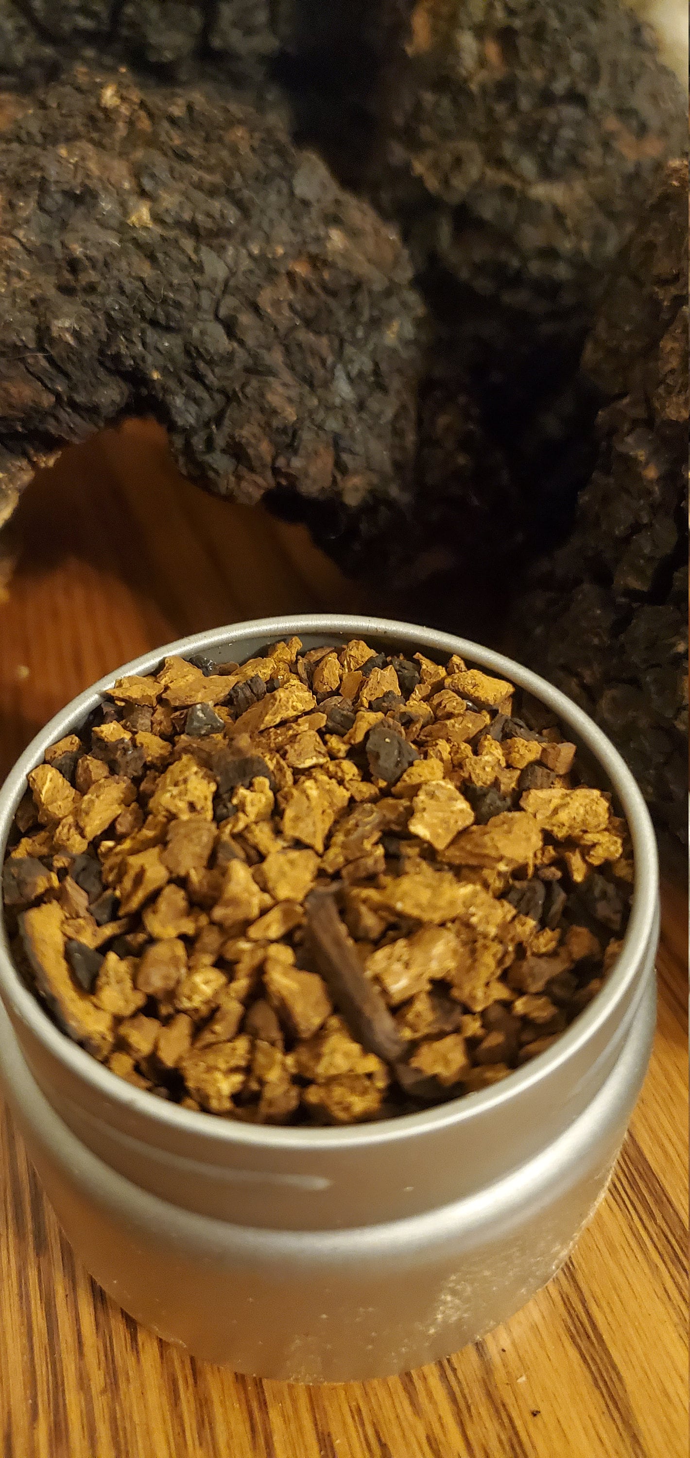 Chaga, Wild Harvested (Inonotus obliquus) - Dried Nibs